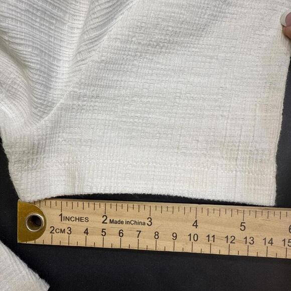 J. Crew White Cotton Minimalist Boho Beach Front Knot V Neck Blouse Small - Picture 8 of 13